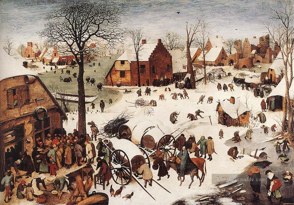 Die Nummerierung in Bethlehem Flämisch Renaissance Bauer Pieter Bruegel der Ältere Ölgemälde